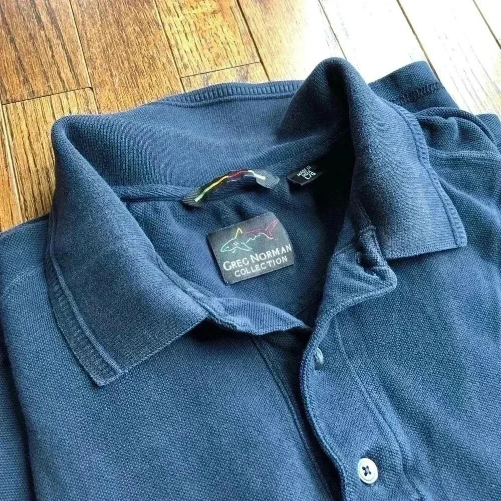Greg Norman Collection Men’s L Navy Blue Embroidered Polo Shirt - Picture 9 of 9